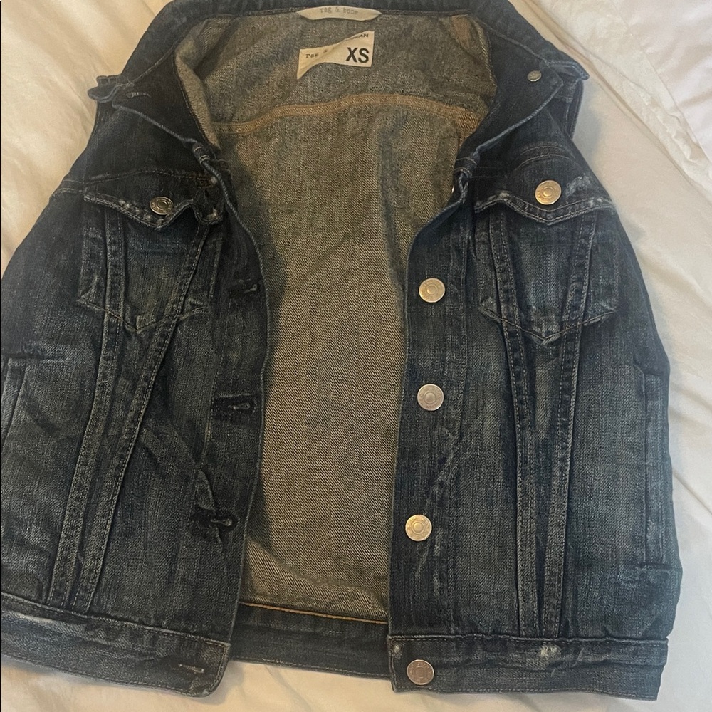 Rag & Bone Blue Denim Vest